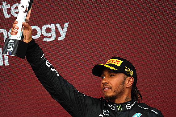 Lewis Hamilton has reached the podium at Silverstone!